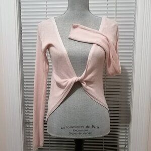 Light Pink Twist Front Sweater, Viscose Blend